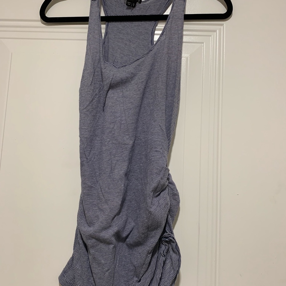 Theory striped racer back tank top